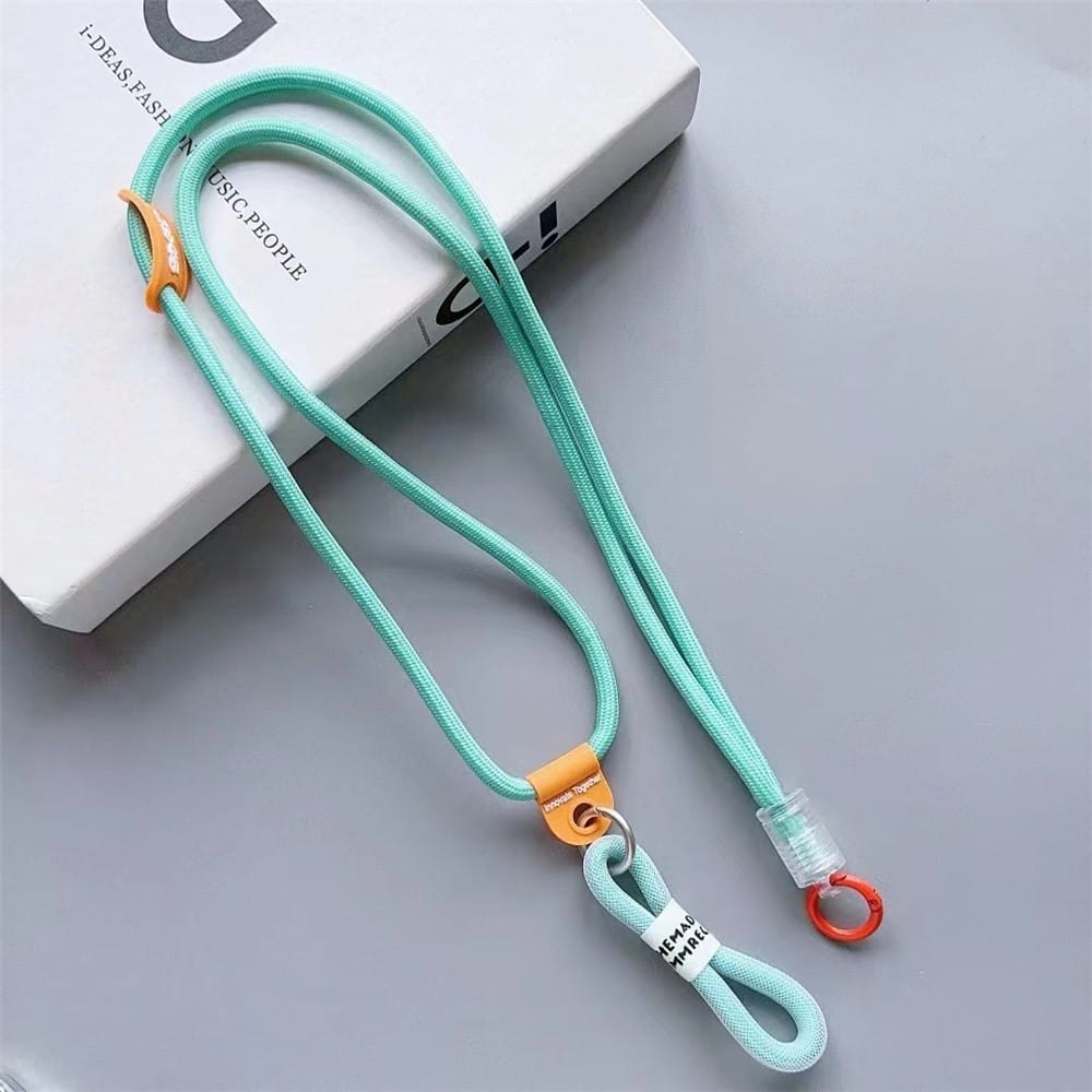 nylon telefoonkoord aquablauw